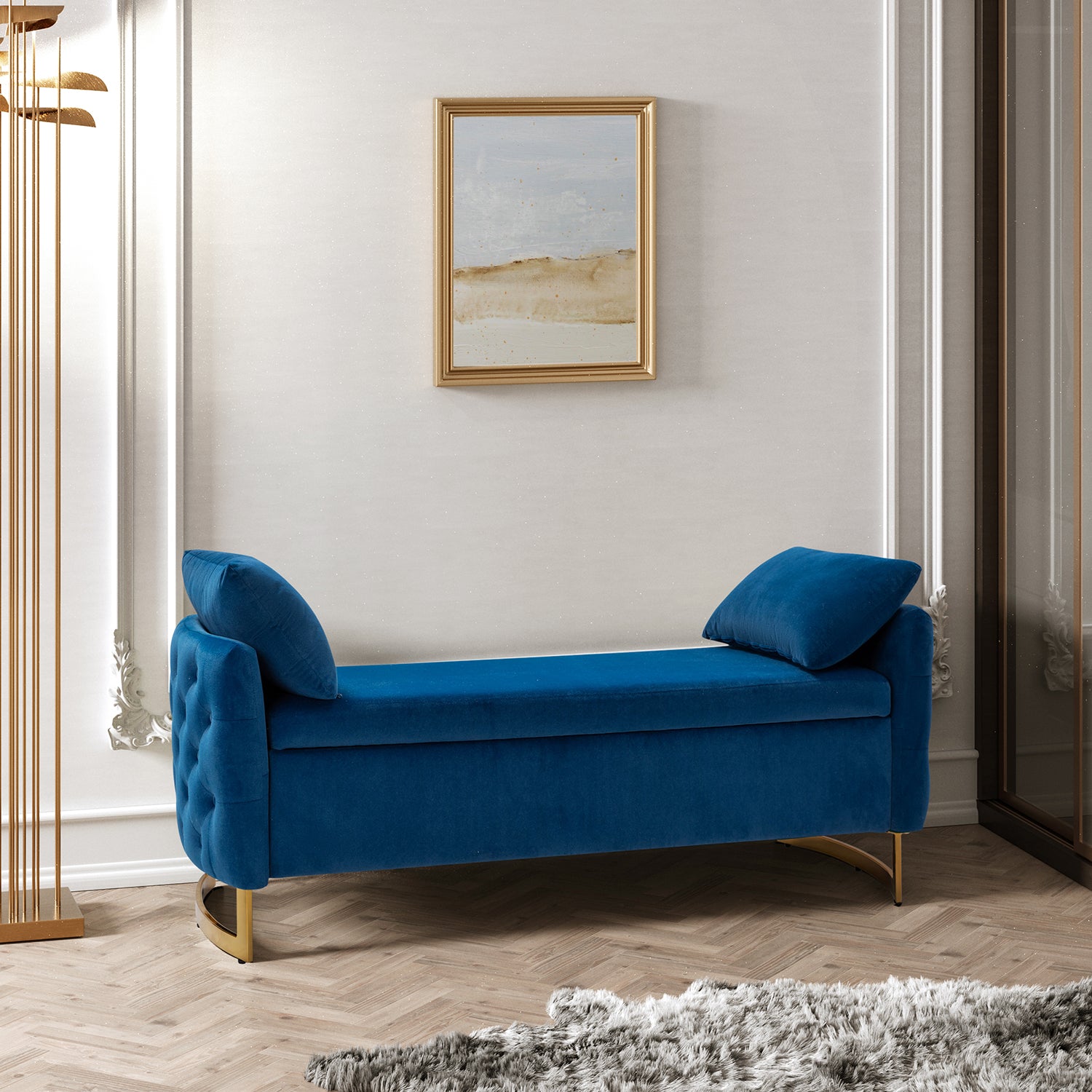 Angelo Upholstered Flip Top Storage Bench - Stylish Ottoman with Hidden Storage for Living Room, Bedroom & Entryway - Perfect for Home Organization & Extra Seating