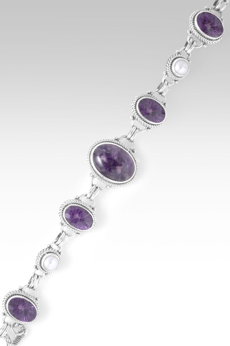 Revive My Faith Bracelet™ - Chevron Amethyst, Amethyst & Freshwater Pearl Beaded Spiritual Jewelry for Women - Perfect for Prayer, Meditation & Daily Wear