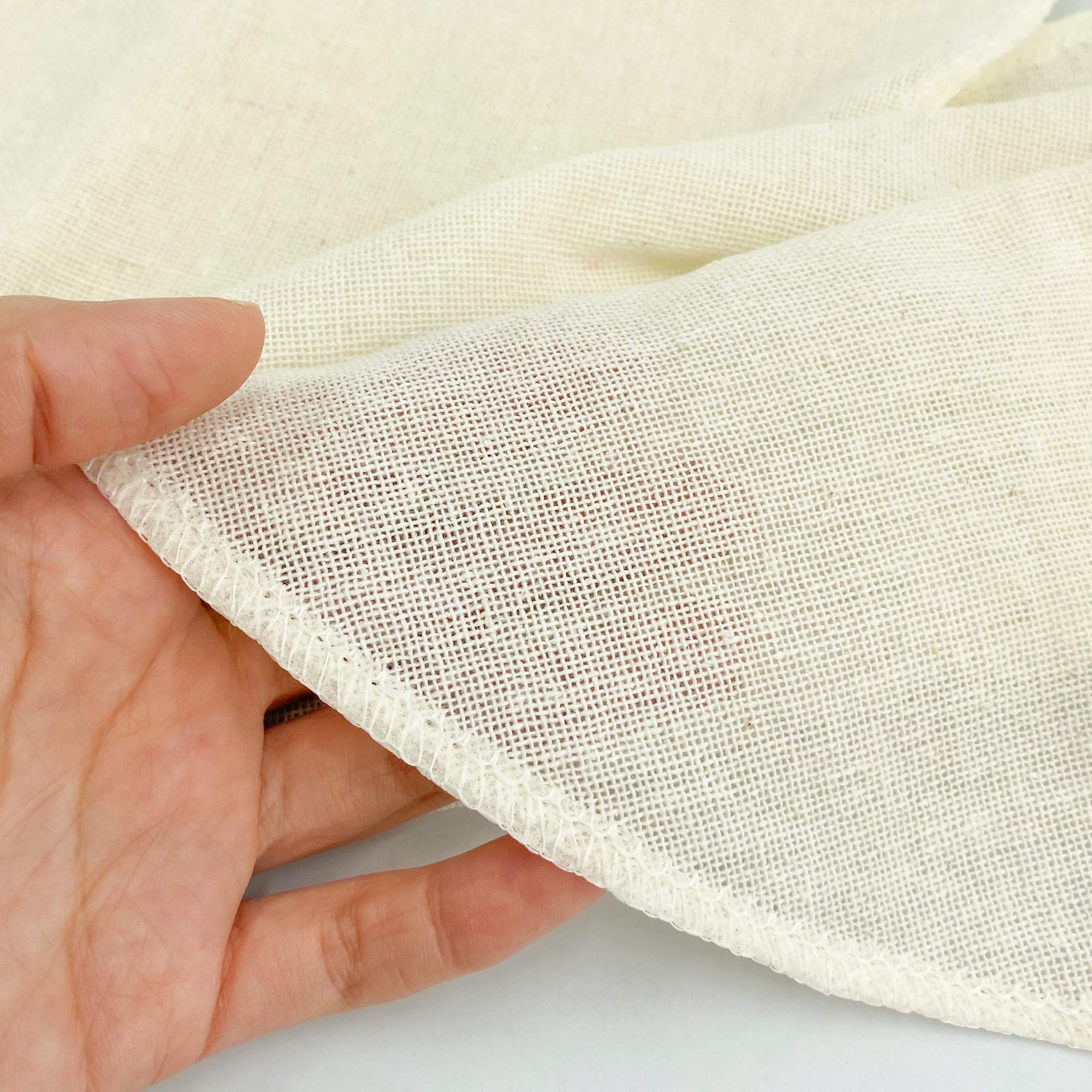 Premium 16-Inch Round Reusable Cheesecloth - 6 Pack, 100% Unbleached Cotton, Grade 90 Triple-Stitched Hem for Straining, Cooking & Steaming | Traditional Thai Sticky Rice, Yogurt, Nut Milk & DIY Crafts | Chef Quality, Durable & Eco-Friendly