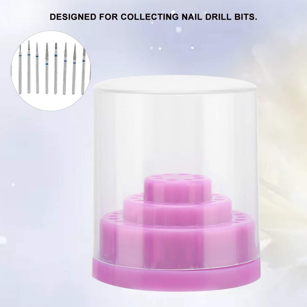 48-Slot Clear Acrylic Nail Drill Bit Case Holder with Cover - Professional Manicure Tool Organizer & Display Stand for Nail Technicians - Perfect for Salon, Home Use & Travel Storage