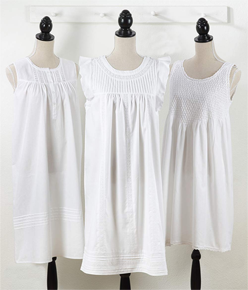 stylesilove Women's 100% Pure Cotton Embroidered Nightgown - Soft Sleepwear & Night Dress for Comfortable Sleep, Lounge & Relaxation at Home
