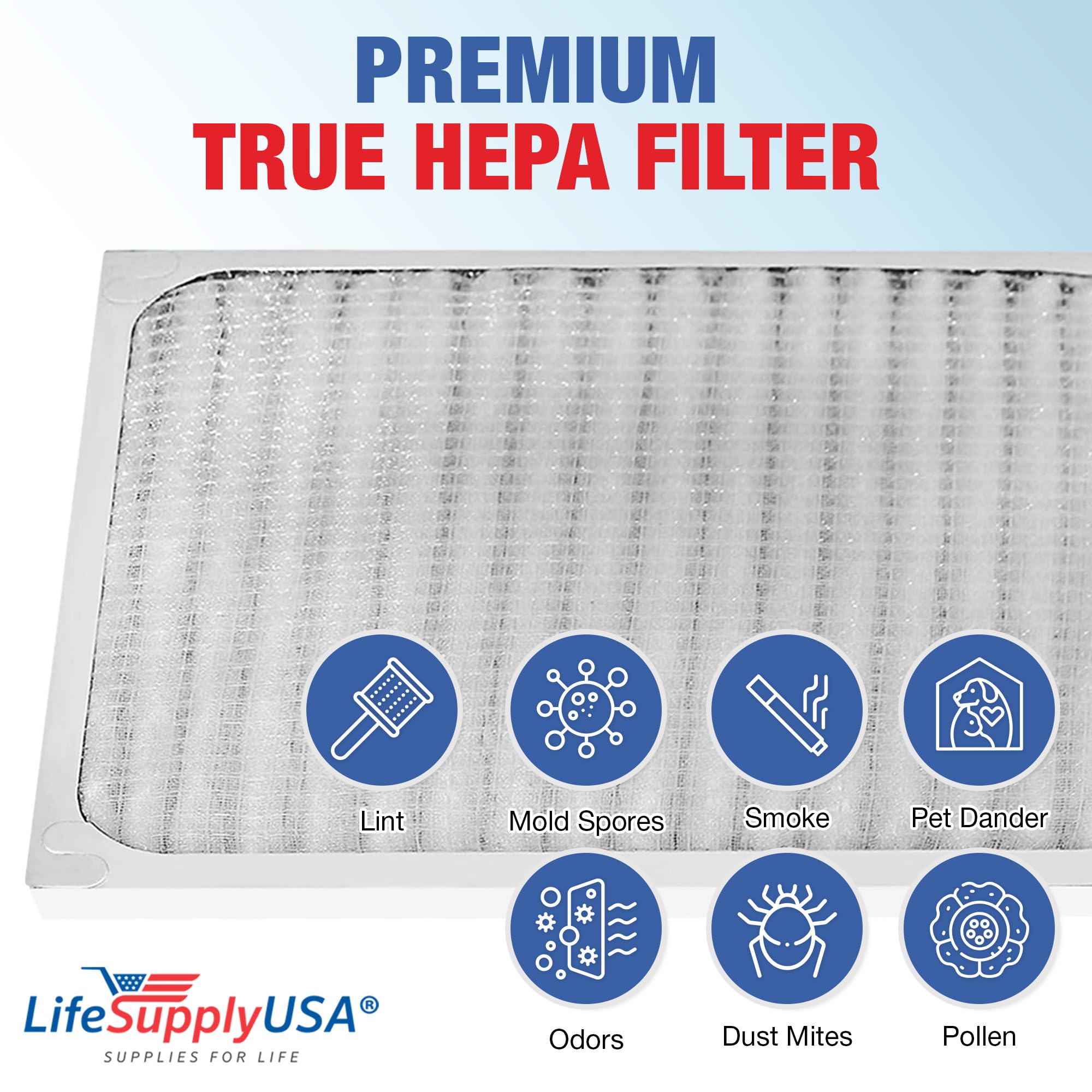 Hunter 30920 30905 30050 30055 30065 37065 30075 30080 30177 Air Purifier Replacement Filter - HEPA Air Cleaner Filter Compatible with Hunter Air Purifiers by LifeSupplyUSA - Perfect for Home, Office and Bedroom Air Purification