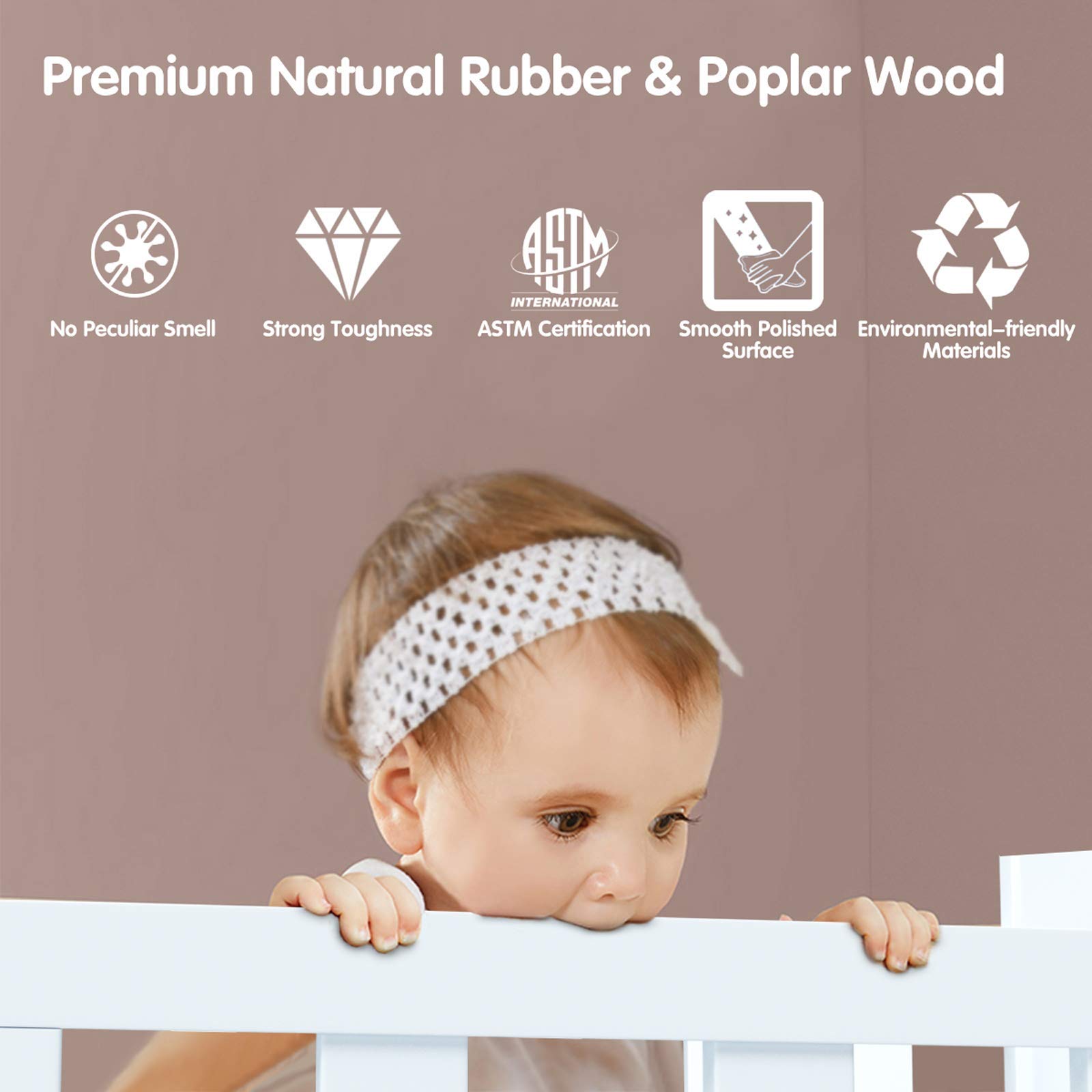 Costzon 2-in-1 Convertible Wood Toddler Bed Frame with Safety Guardrails & Footboard - White Kids Floor Bed for Boys & Girls - Fits Full Size Crib Mattress - Perfect for Nursery, Daycare or First Big Kid Bed