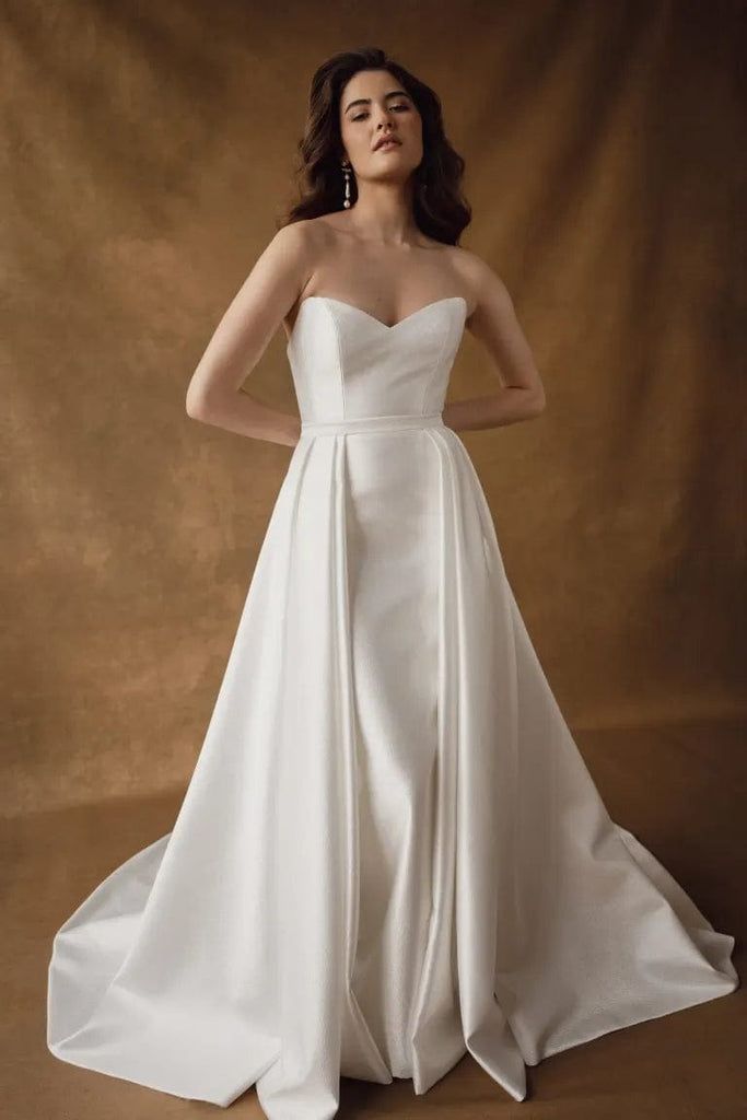 Jenny Yoo Dovima Wedding Dress with Detachable Overskirt - Elegant A-Line Bridal Gown for Church Ceremony & Outdoor Wedding