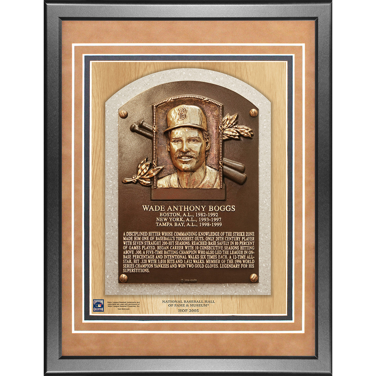 Wade Boggs 11x14 Framed Baseball Hall of Fame Plaque - Autographed Memorabilia for Sports Fans & Collectors - Perfect for Man Cave, Office Decor, or Gift for Baseball Enthusiasts