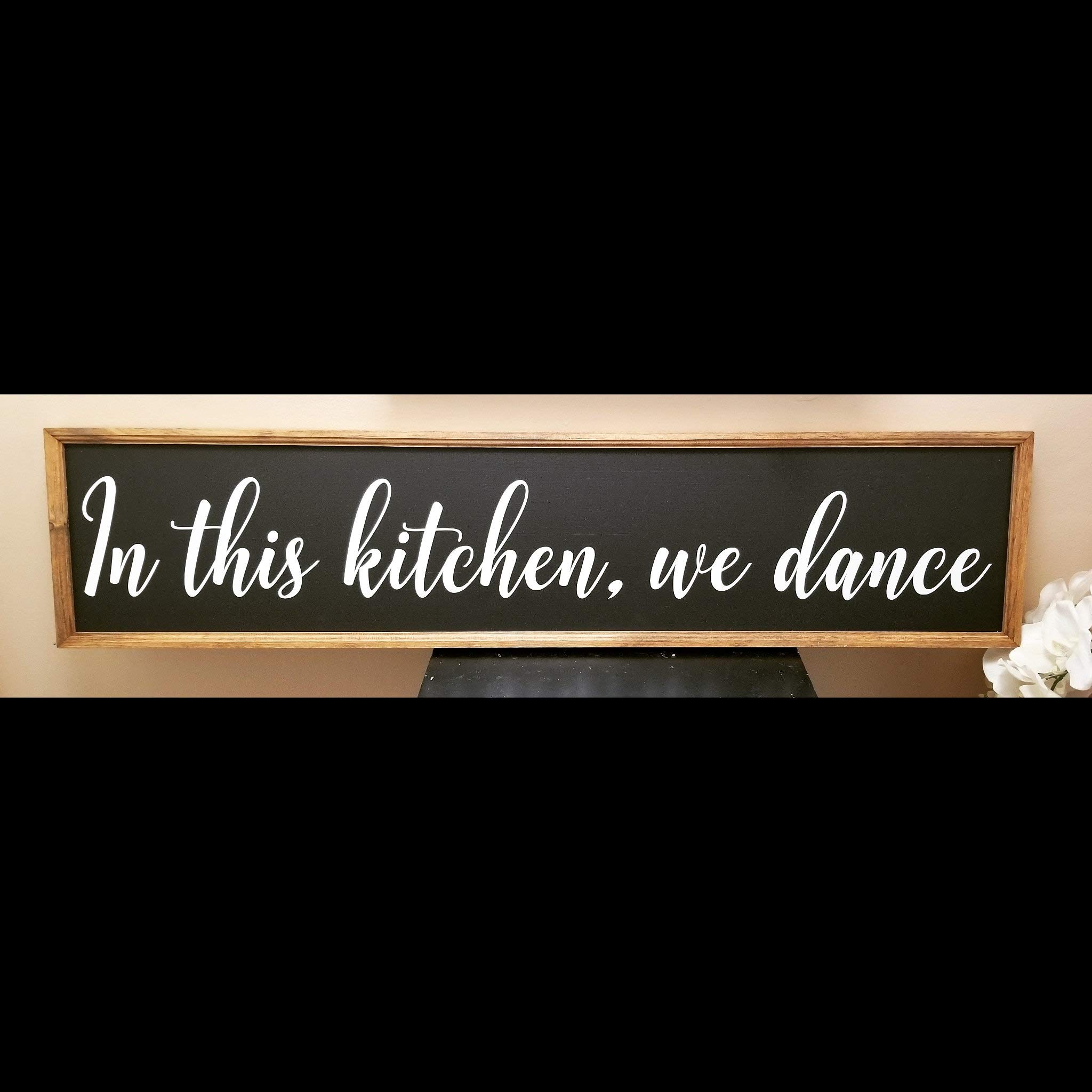 Farmhouse Kitchen Sign - 'This Kitchen is for Dancing' Rustic Wooden Wall Decor for Country Kitchens, Dining Rooms & Home Decor