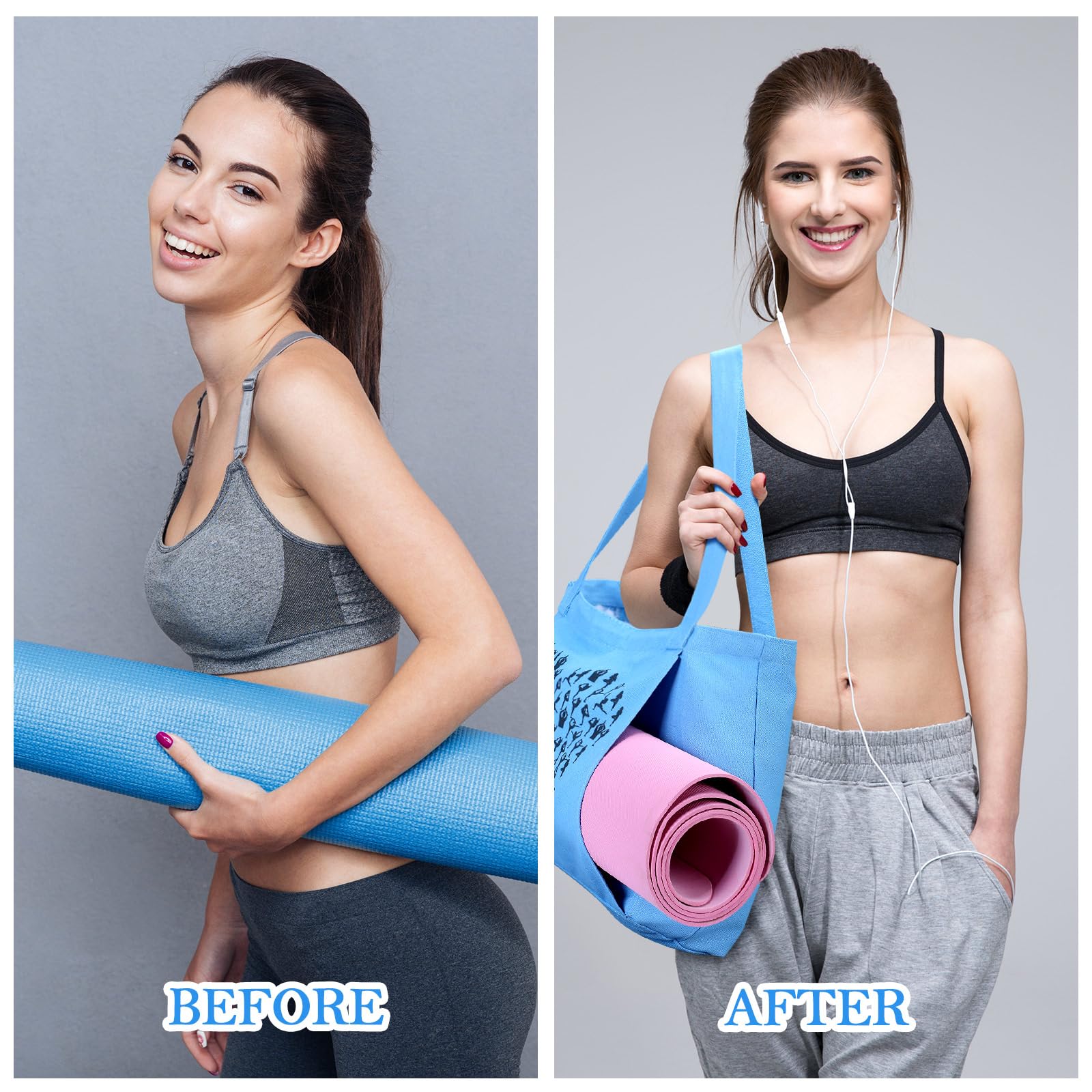 Saintrygo Women's Yoga Bag with Mat Carrier - Durable Canvas Pilates Tote for Gym, Workout & Travel - Perfect for Yoga Classes, Fitness Sessions & Outdoor Activities