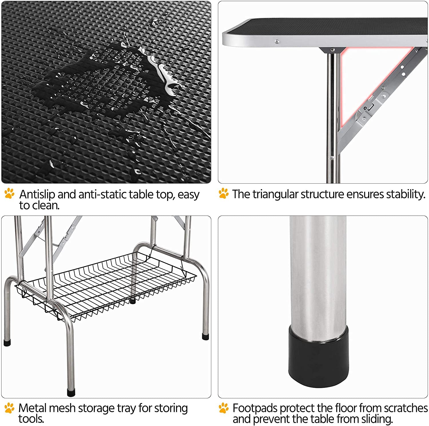 Professional Heavy-Duty Adjustable Dog Grooming Table with Arms, Noose & Mesh Tray - Foldable Pet Grooming Station for Large Dogs Up to 330LBS (36