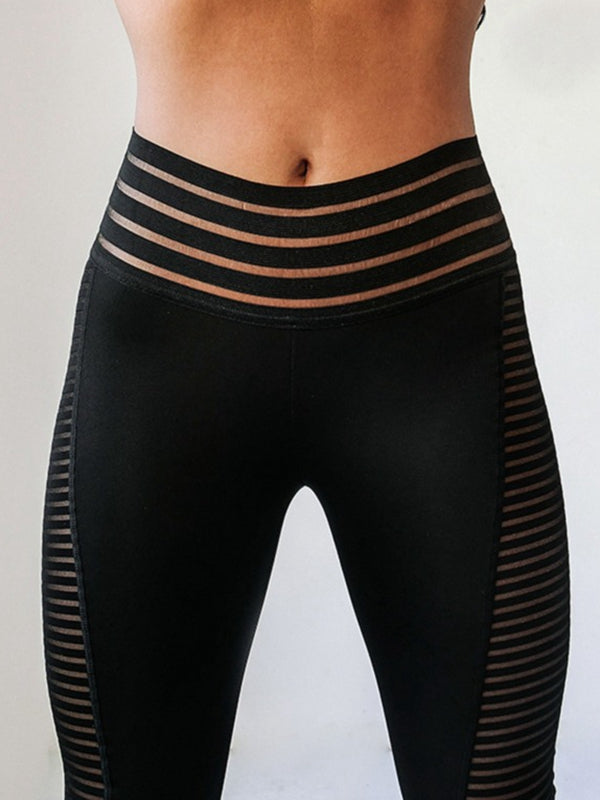 ZASUWA Women's Sheer Mesh Scrunch Butt Lifting High Waisted Yoga Leggings - Quick Dry, Breathable & Tummy Control for Workout, Running & Gym