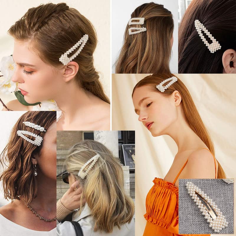 Staila 10pcs Elegant Large Pearl Hair Clips for Women & Girls - Bridal Hair Barrettes, Hair Styling Accessories & Gifts | Perfect for Weddings, Parties & Everyday Use
