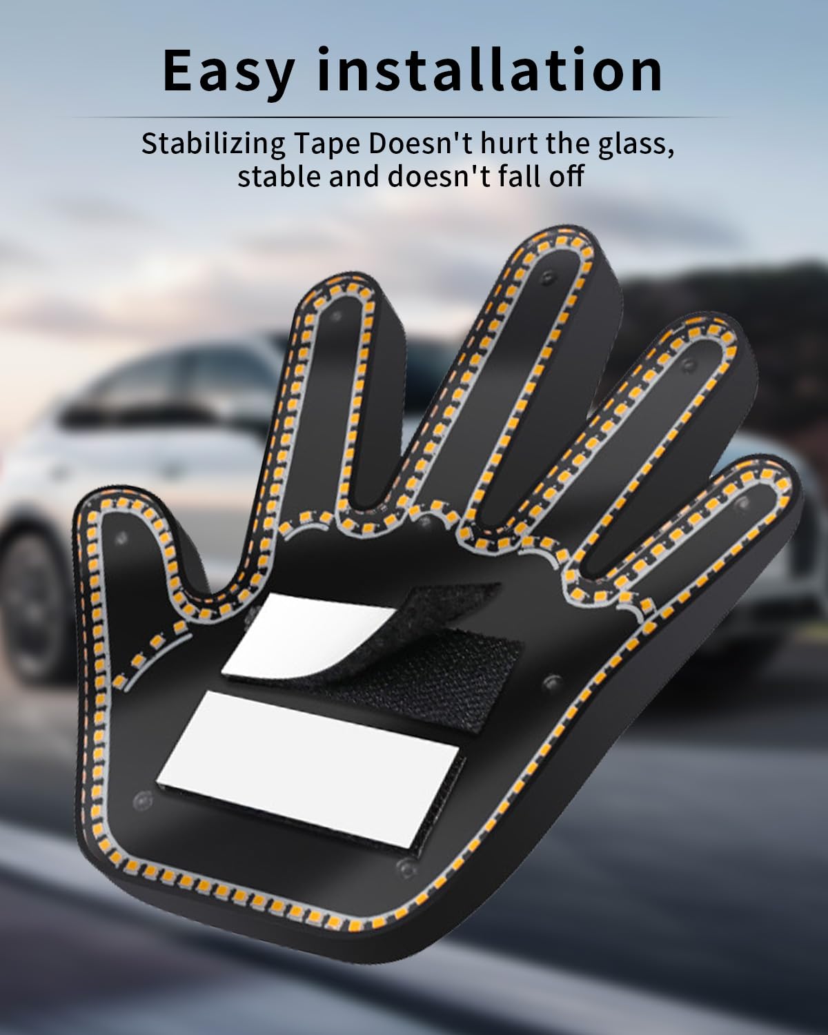 Hand Gesture Light for Car Back Window with Remote - LED Hand Light for Car, Easy Installation & Remote Control, Unique Car Accessories, Cool Gift for Men & Women, Perfect for Night Driving & Car Shows