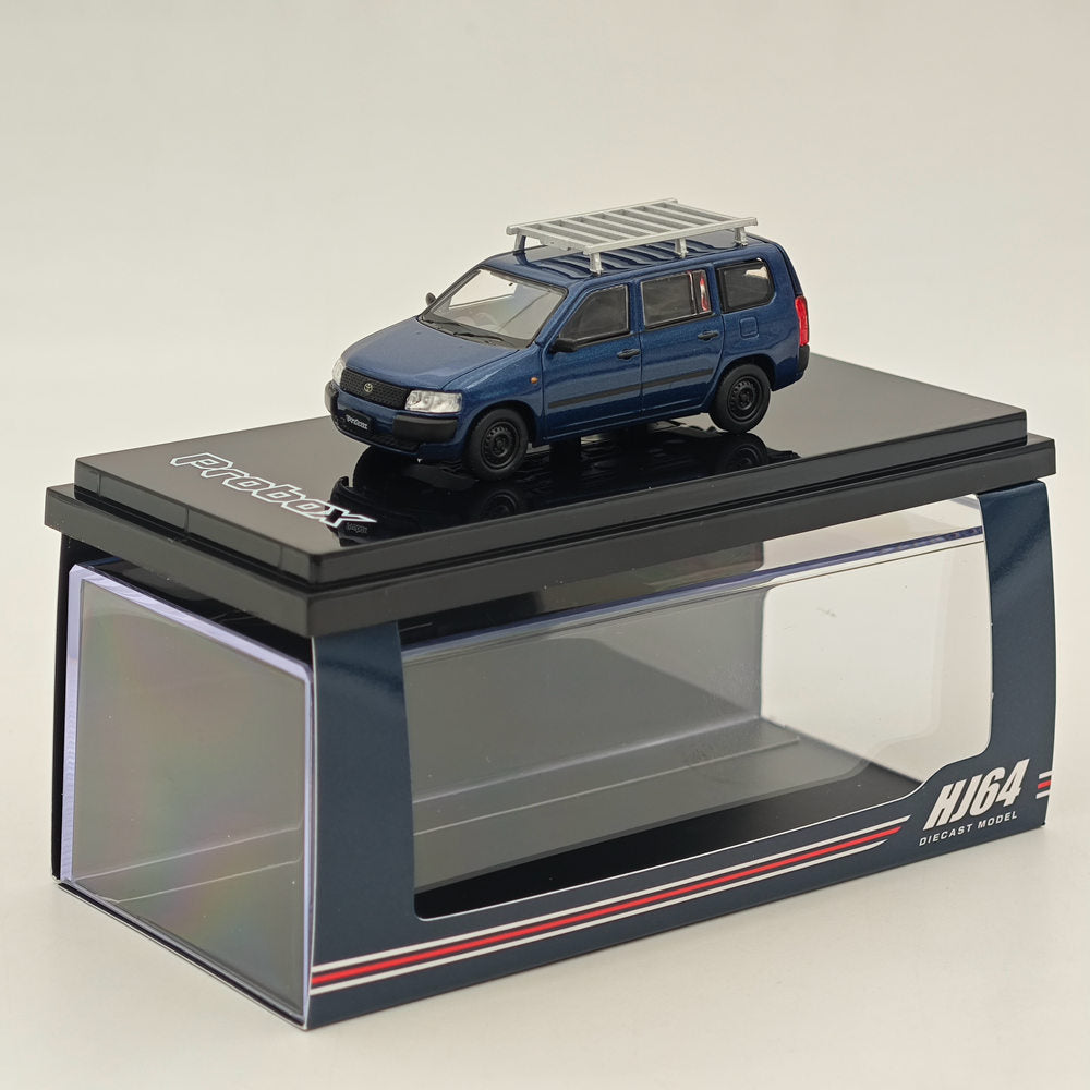 1/64 Scale Hobby Japan Toyota Probox Customized Version with Roof Carrier - Blue HJ642062BL - Perfect for Diecast Collectors and Car Enthusiasts