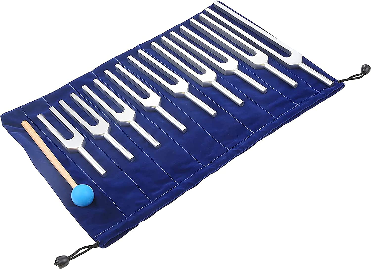 9-Piece Solfeggio Tuning Forks Set with Hammer & Silicone Bag - 417Hz & 528Hz Sound Therapy Tools for Healing, Chakra Balancing & Biofield Adjustment | Perfect for Meditation, Energy Work & Holistic Wellness