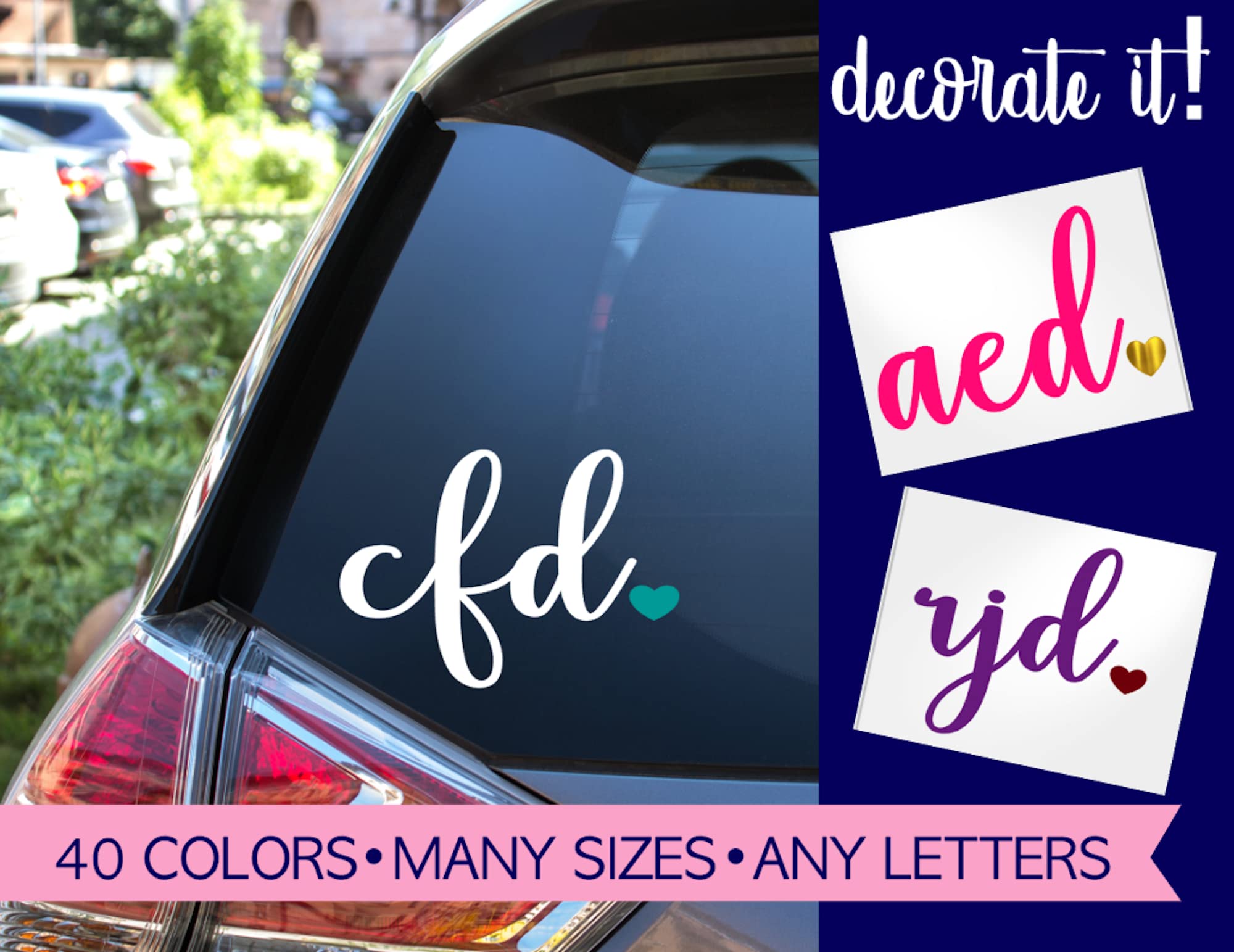 Personalized Monogram Car Decal - Custom Vinyl Sticker for Cars, Laptops & Yeti Tumblers - Waterproof & Durable - Perfect for Gifts, Travel & Personalization