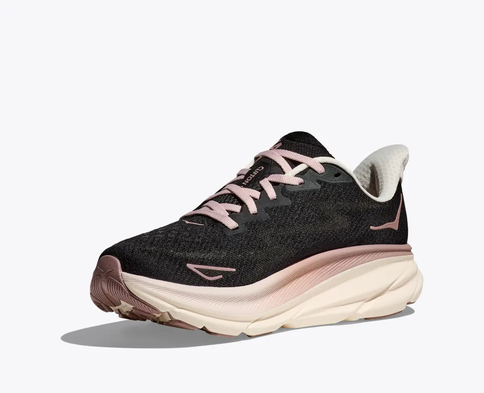 HOKA Women's Clifton 9 Running Shoes - Obsidian/Quartzite | Lightweight Cushioned Road Running Sneakers for Women | Perfect for Marathon Training, Jogging & Everyday Wear
