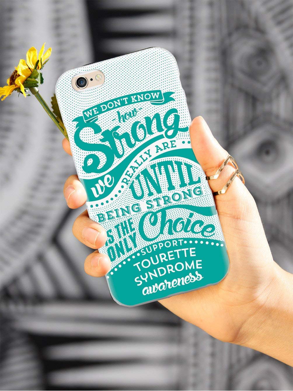 Inspired Cases - iPhone 8 Case Compatible - 3D Textured Protective Cover for Apple iPhone 8 - Shockproof & Durable - Tourette Syndrome Awareness - Perfect for Daily Use, Work & Outdoor Activities
