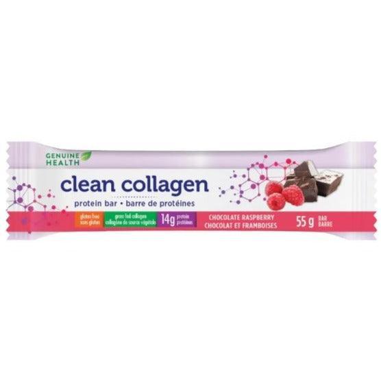 Genuine Health Clean Collagen Protein Bar - Chocolate Raspberry Flavor (55g) | High Protein Snack for Weight Loss, Muscle Recovery & On-the-Go Nutrition