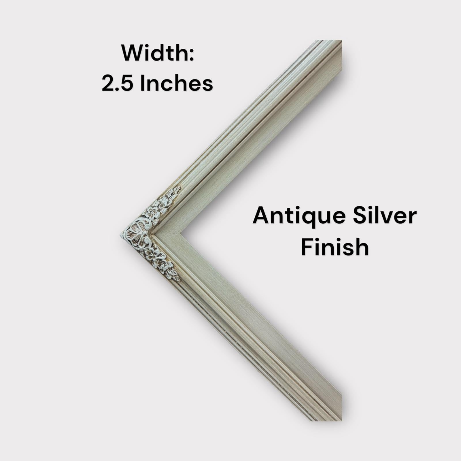 Handmade Antique Silver Wood TV Frame for 65 & 75 Inch Samsung The Frame TV (2021-2024 Models) - Exclusive Fit for Samsung The Frame, Not Compatible with Other Brands - Perfect for Living Room, Bedroom & Home Theater Decor