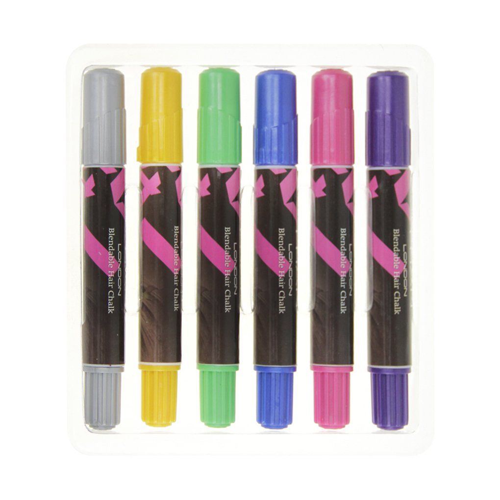 **Non-Toxic Hair Chalk Set - 6 Vibrant Temporary Hair Colors for DIY Halloween & Party Styling | Safe, Washable & Fun for Kids & Adults**    **Usage Scenarios:** Perfect for Halloween costumes, cosplay, festivals, parties, or everyday creative hair styling.