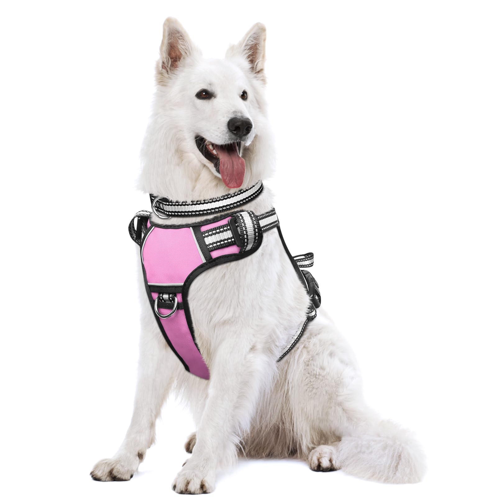 WINSEE No Pull Dog Harness with Collar - Adjustable Reflective Oxford Vest for Small Medium Large XL Dogs - Front & Back Leash Clips & Easy Control Handle - Perfect for Walking, Hiking & Outdoor Adventures