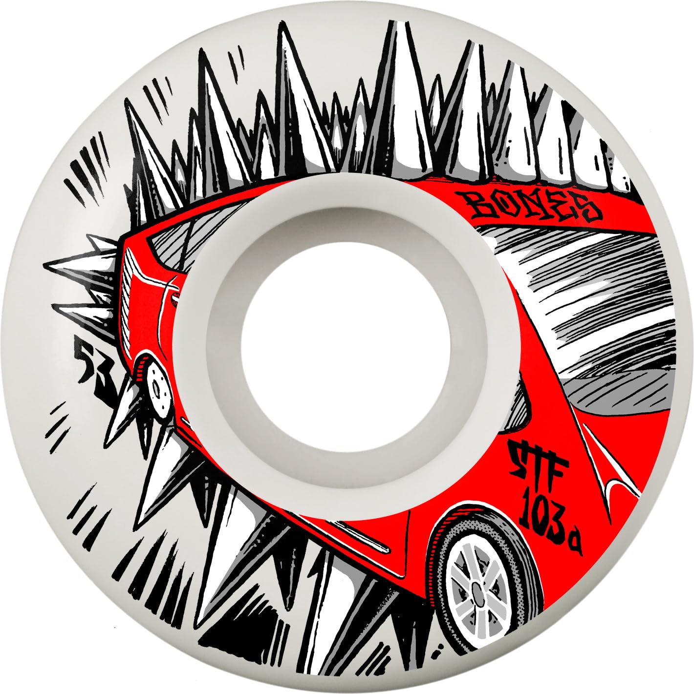 Bones Wheels STF Street Tech Formula Skateboard Wheels 99A or 103A Duro - High Performance Wheels for Street Skating, Park Riding & Technical Tricks