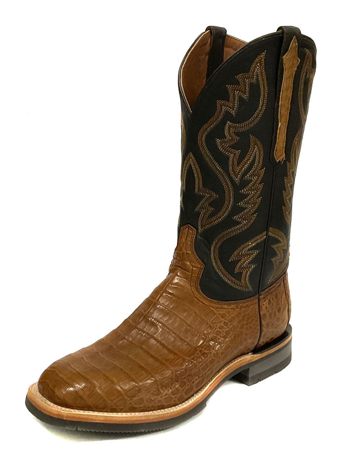 Lucchese M4554.WF Men's Rowdy Caiman Leather Cowboy Boots - Brown Western Boots for Men | Perfect for Rodeo, Country Dancing & Western Fashion