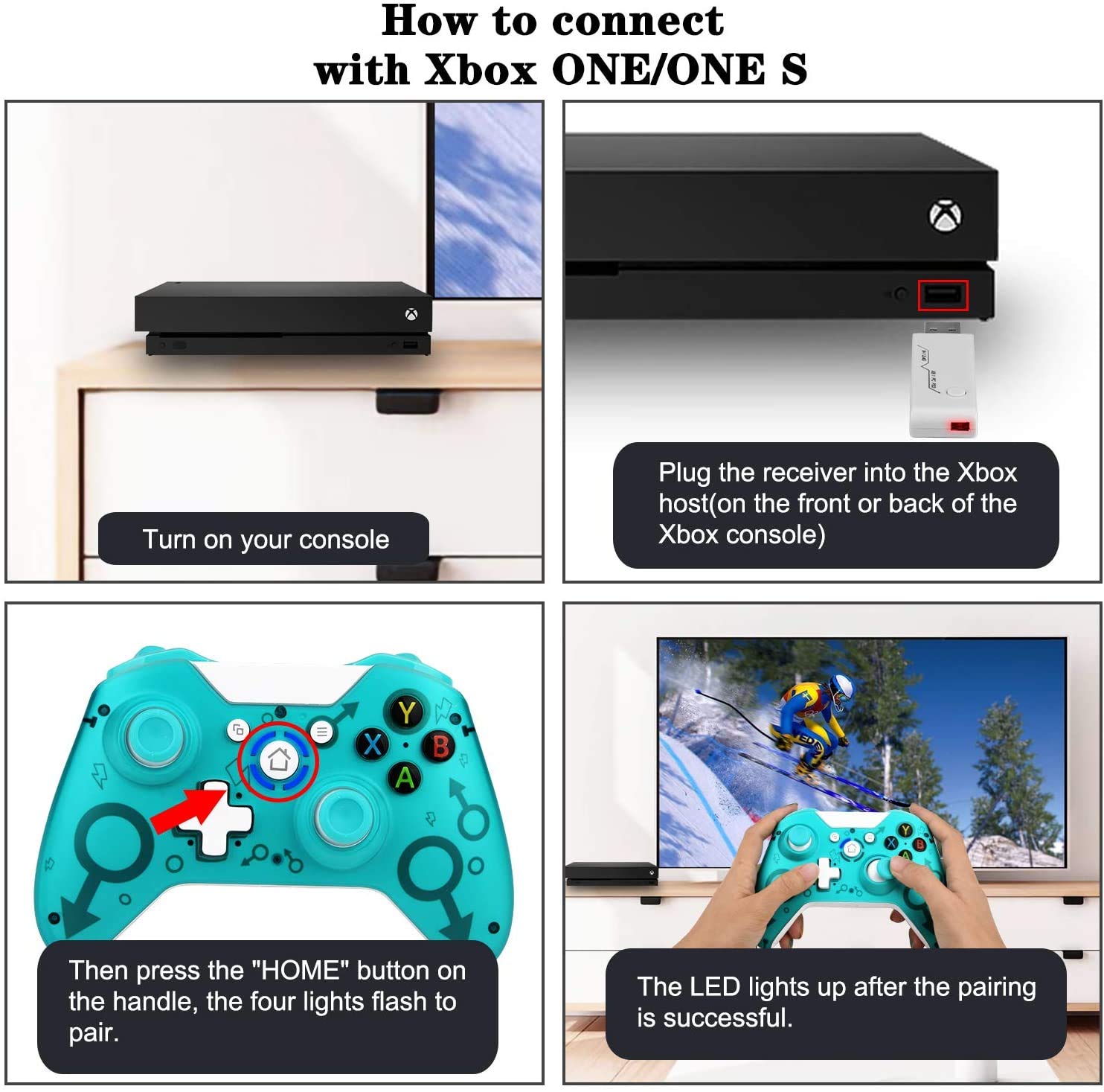 Xbox One Wireless Controller - Compatible with Xbox One, PC & PS3, Green Gamepad Joystick (No Headset Jack) - Perfect for Gaming, Streaming & Multiplayer Sessions