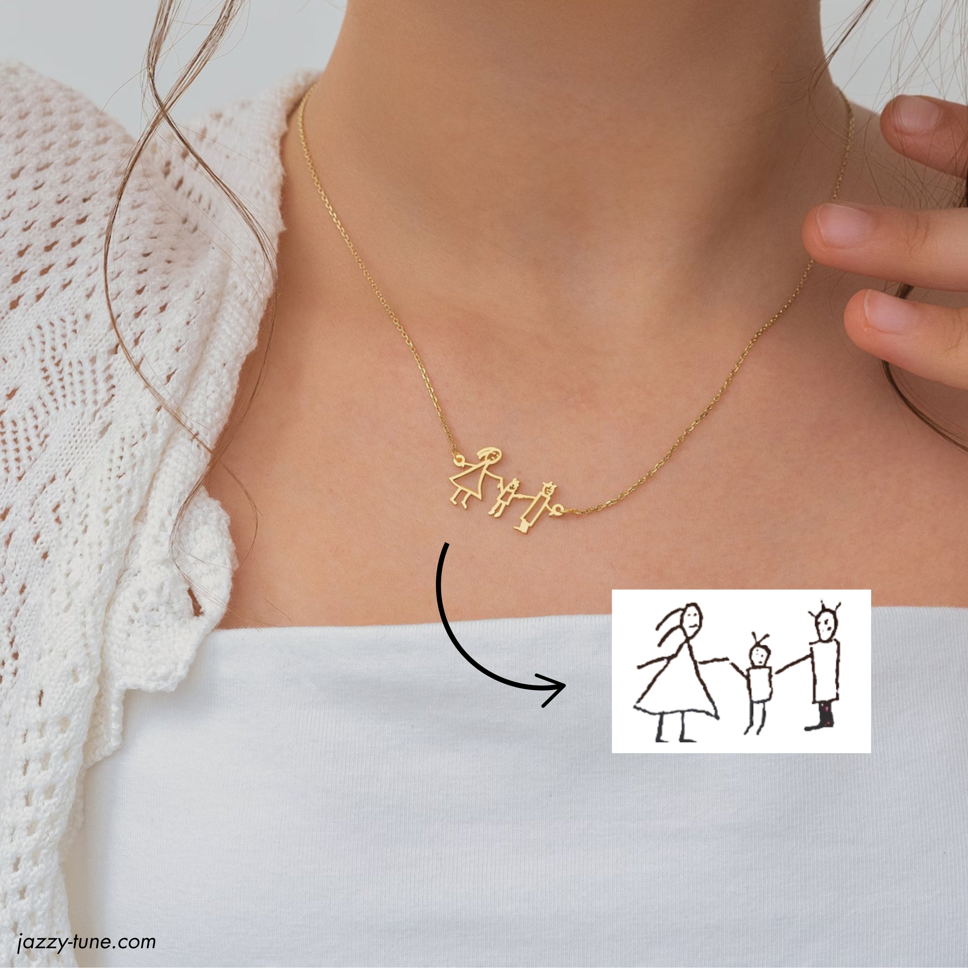Personalized Hand-Painted Kids Name Necklace - Custom Children's Art Jewelry Gift for Birthdays & Special Occasions | XL893