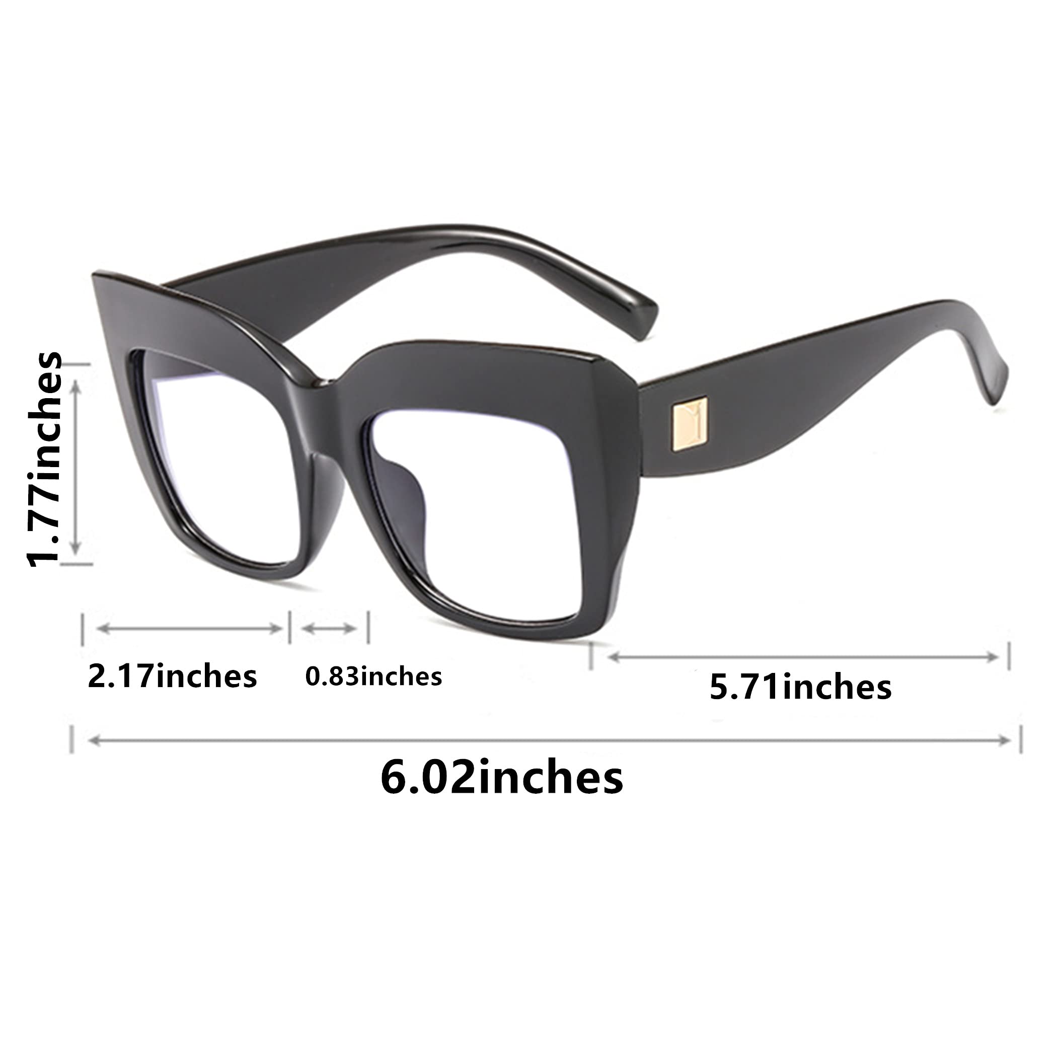 Bullabulling Square Oversized Glasses Frame - Stylish Reading Eyewear for Women | Trendy & Comfortable for Work, Reading & Fashion Accessories