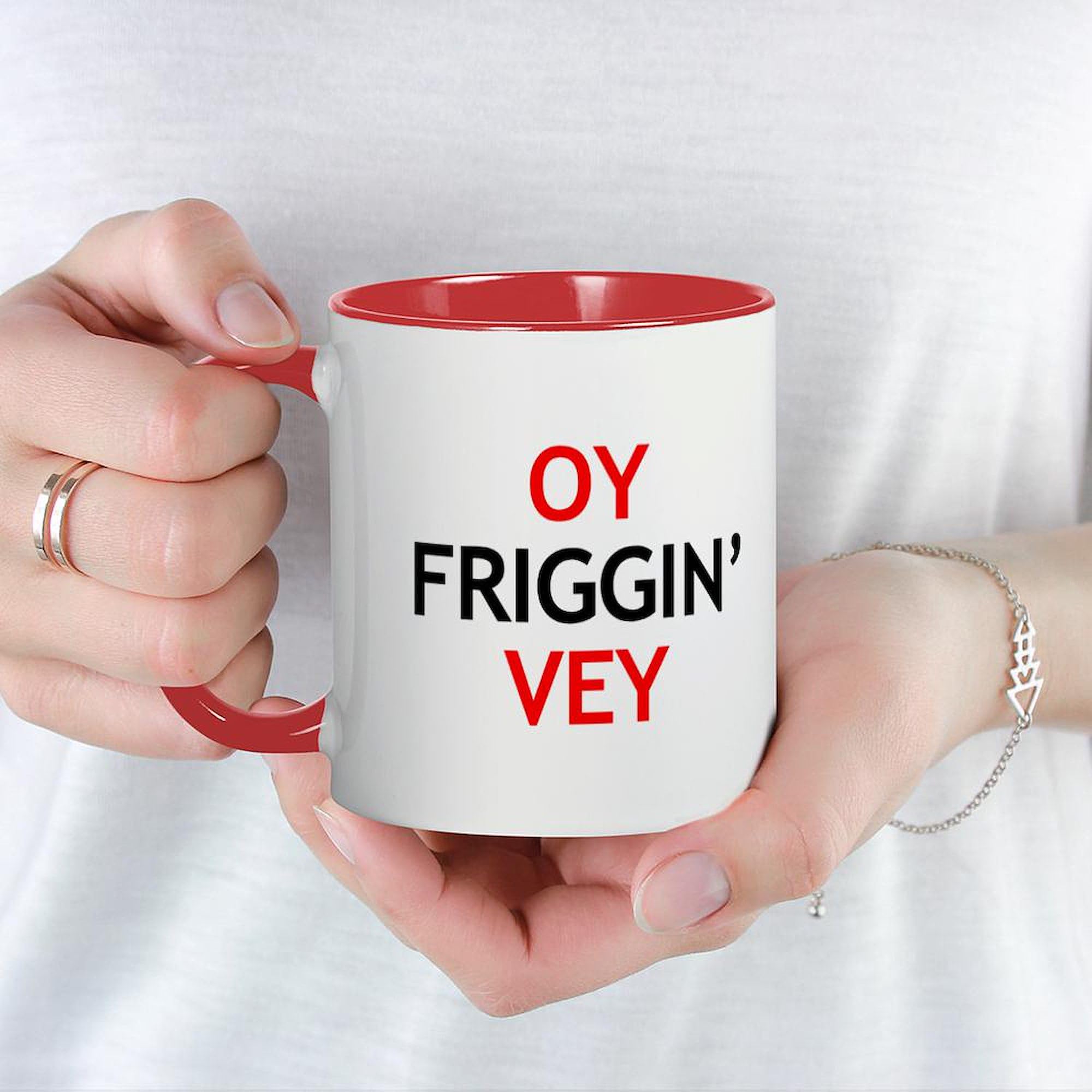 Oy Friggin' Vey Funny 11 oz Ceramic Coffee Mug (325 ml) - Perfect for Office Humor, Jewish Gifts & Coffee Lovers