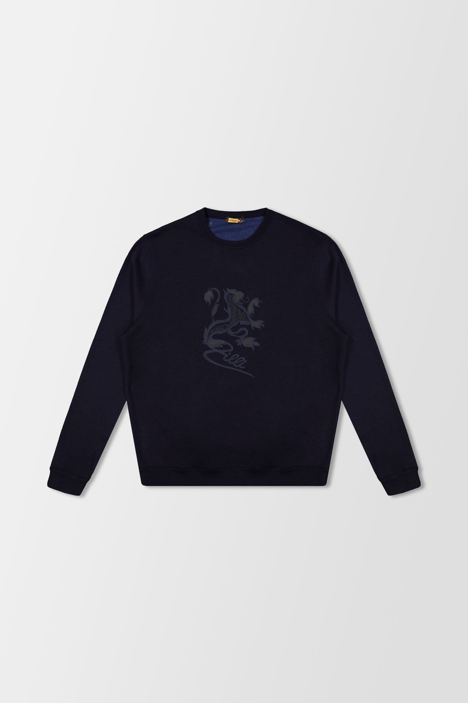 Zilli Navy Blue Men's Sweatshirt - Soft Cotton Pullover Hoodie for Casual Wear & Outdoor Activities