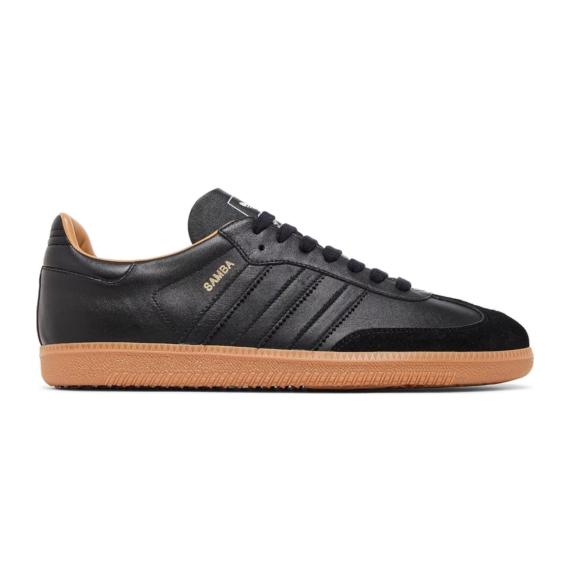 Adidas Samba OG Made in Italy 'Black Gum' Sneakers (2024) - Classic Black Leather Shoes for Men & Women | Perfect for Casual Wear, Street Style & Everyday Fashion