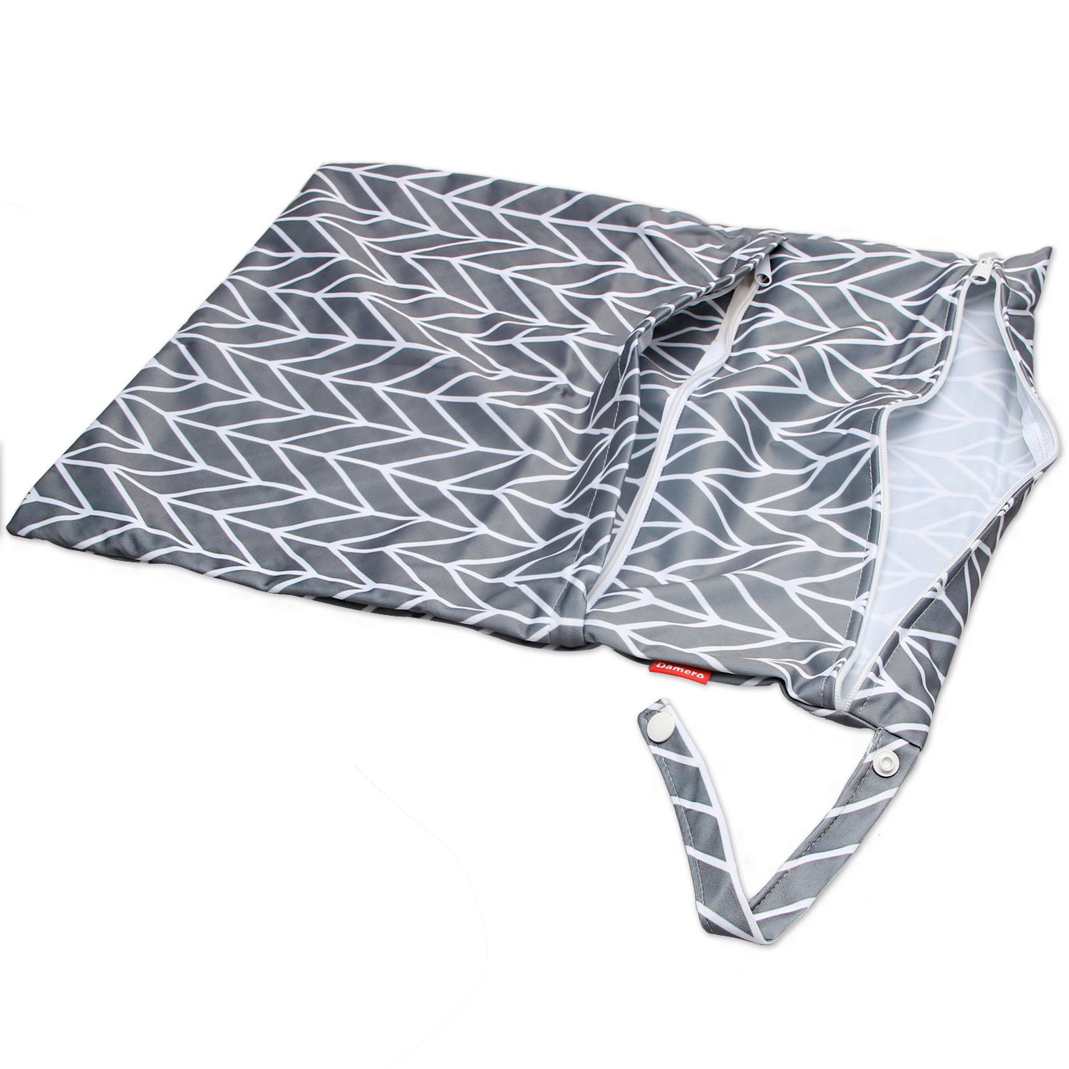 Damero 3-Piece Waterproof Wet Dry Bag Set with Handle - Perfect for Travel, Cloth Diapers, Pumping Parts, Swimsuits & Baby Clothes - Compact & Portable for On-the-Go Parents (Gray Arrows Design) - Ideal for Daycare, Beach Trips & Gym Use