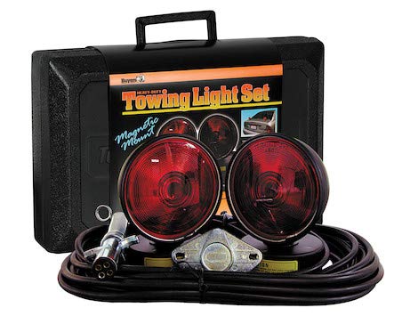 TL257M Magnetic Tow Lights with Cord - 4 Prong Plug & Case Included - Durable Incandescent Bulb for Towing Safety - Perfect for Tow Trucks, Rollbacks, Car Haulers & Carriers - Ideal for Nighttime Towing, Roadside Assistance & Vehicle Transport