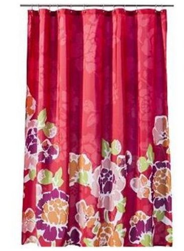 RE ROOM ESSENTIALS Pink Floral Fabric Shower Curtain 72x72 Inches - Waterproof Bathroom Decor for Modern, Vintage or Boho Style Homes