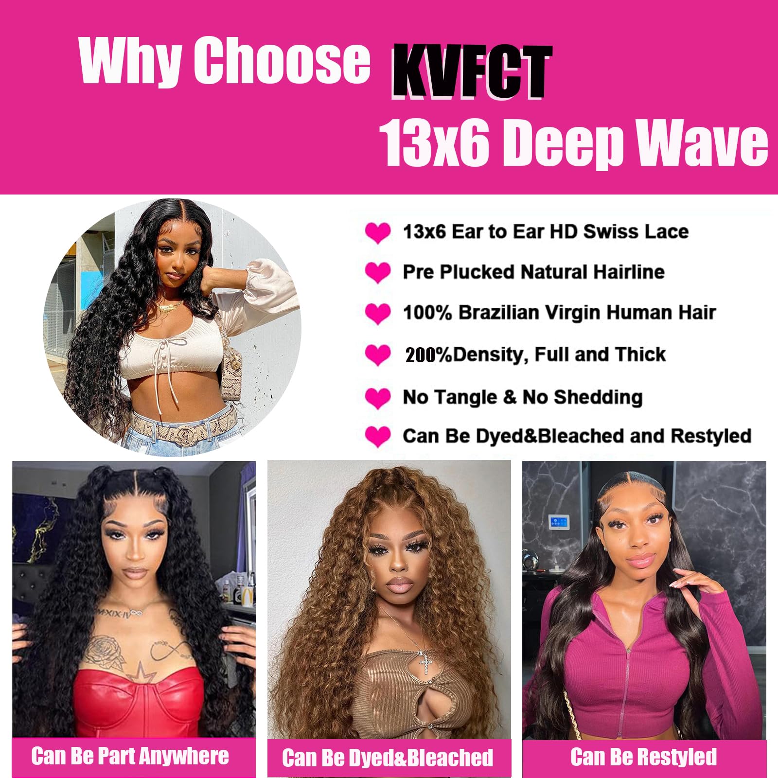 30 Inch Deep Wave Lace Front Wigs Human Hair 13x6 HD Transparent - 200% Density Pre-Plucked Deep Curly Human Hair Wigs with Baby Hair for Women | Perfect for Daily Wear, Cosplay, and Special Occasions