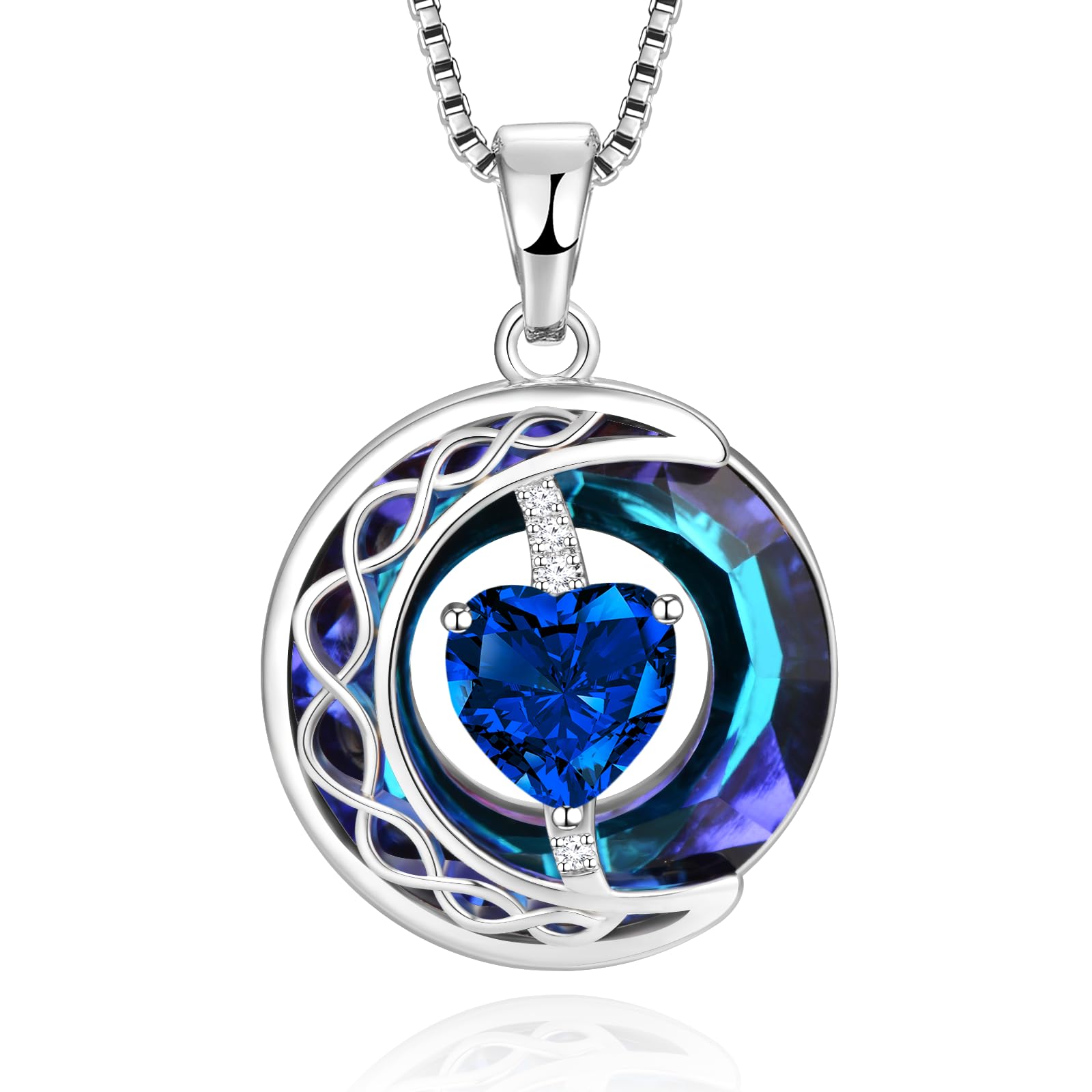 LIANYU Women's Sapphire Necklace - Elegant Jewelry Gift for Wife, Girlfriend, Mom - Perfect for Birthday, Anniversary & Special Occasions