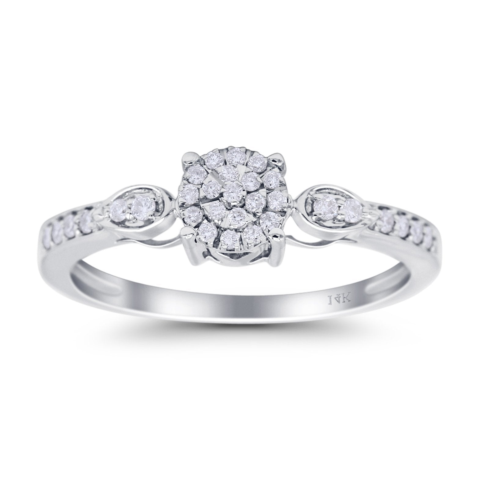 14K Gold 0.16ct Round 5.5mm G SI Diamond Engagement Ring for Women - Elegant Wedding Band, Promise Ring, Anniversary Jewelry Gift for Her