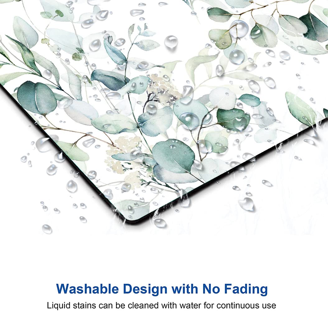 Premium Green Leaves Design Mouse Pad - Non-Slip Rubber Base, Waterproof Textured Surface for Office & Laptop Use - Perfect for Work, Gaming & Home Desks