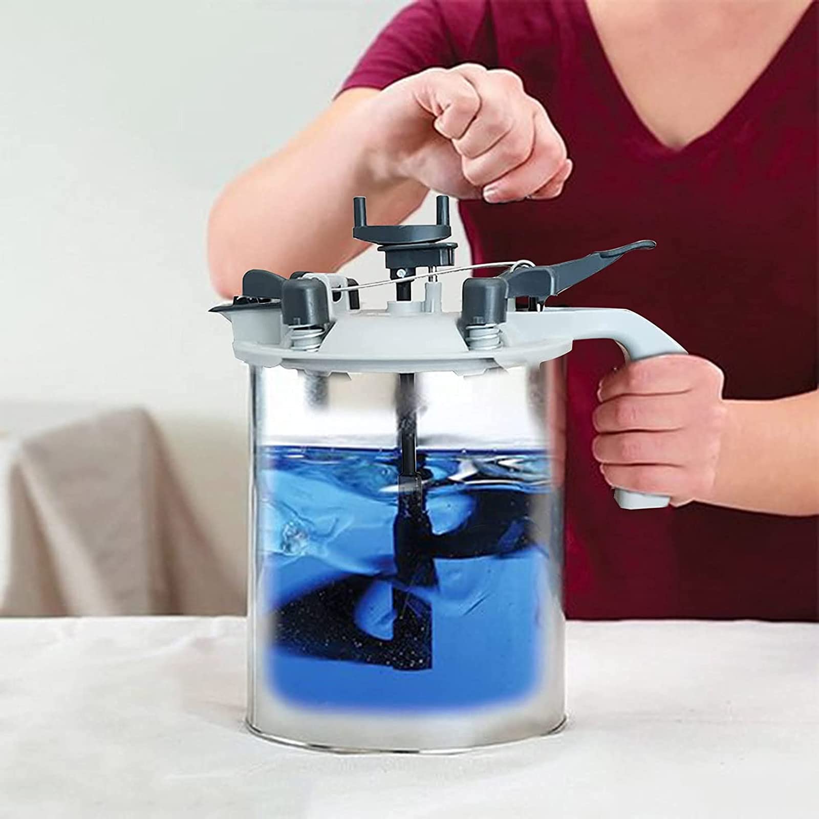 **Gallon Size Paint Mixer Lid with Dumping Nozzle - Drip-Free Paint Dispenser & Stirrer for Easy Mixing & Storage - Perfect for DIY Home Painting & Professional Use**