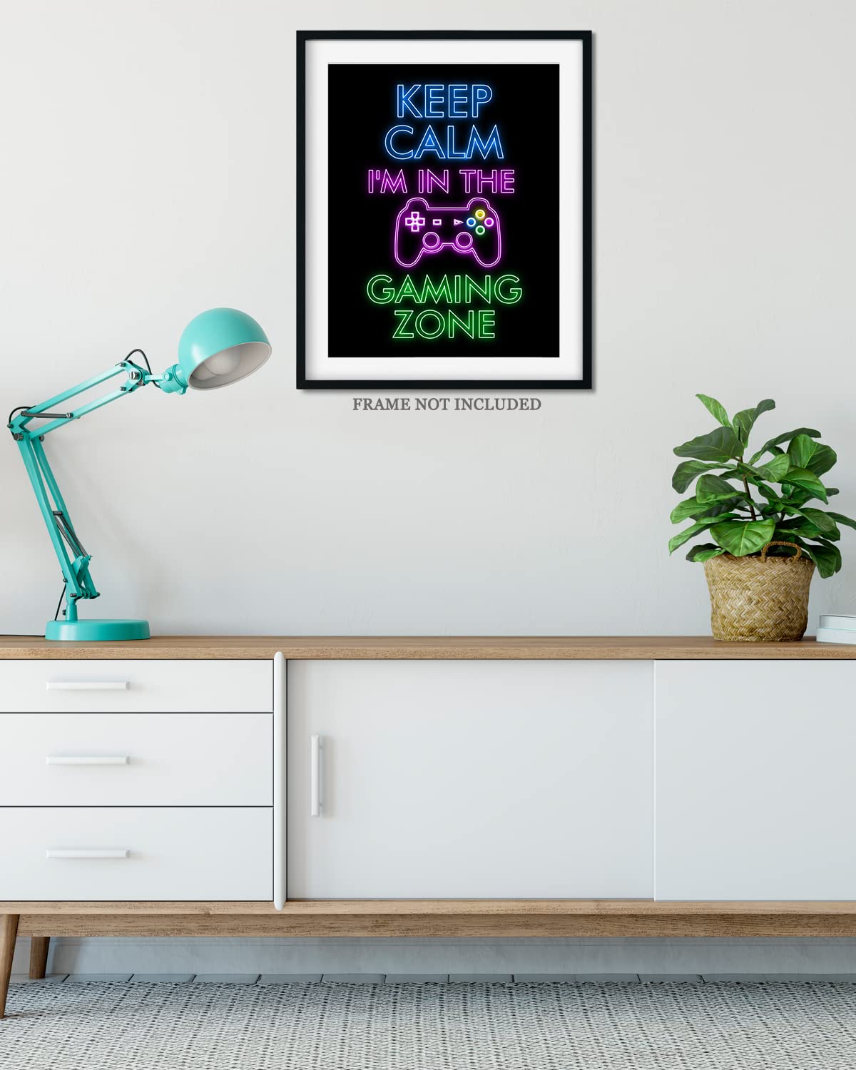 Keep Calm I'm In The Gaming Zone - 11x14 Unframed Poster Print - Video Game Room Wall Decor, Gamer Gift for Birthday Party - Perfect for Gaming Themed Bedroom, Man Cave or Esports Lounge