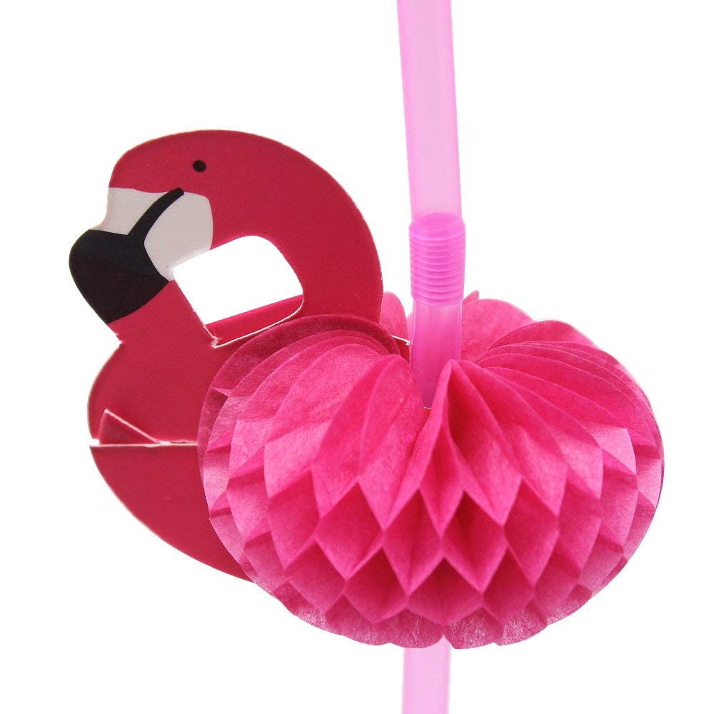 50 Pcs Flamingo Straws - Bendable Cocktail Drinking Straws for Bachelorette Party, Pool Party, Birthday & Wedding Decor - Rose Gold Flamingo Themed Tableware & Drink Accessories - Perfect for Tropical Themed Events, Summer Gatherings & Girls' Night Out