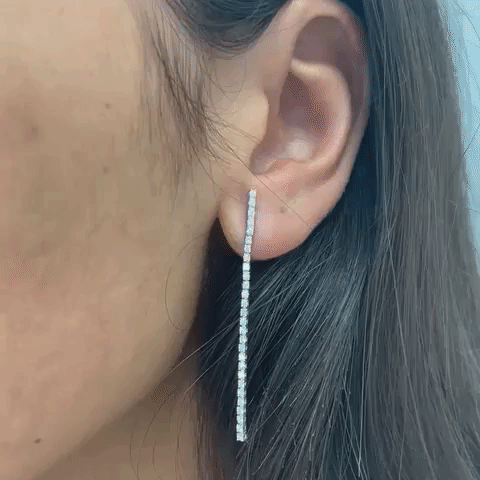 14K Gold Diamond Line Tennis Earrings (0.60 ct) - Elegant Jewelry for Women, Perfect Gift for Anniversary, Wedding, Birthday & Special Occasions
