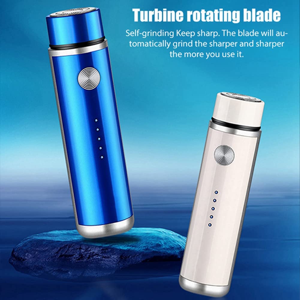 PYNQ Mini Electric Beard Trimmer for Men - USB Rechargeable, Washable, Portable Grooming Kit - Perfect for Travel, Home & Office Use (White)