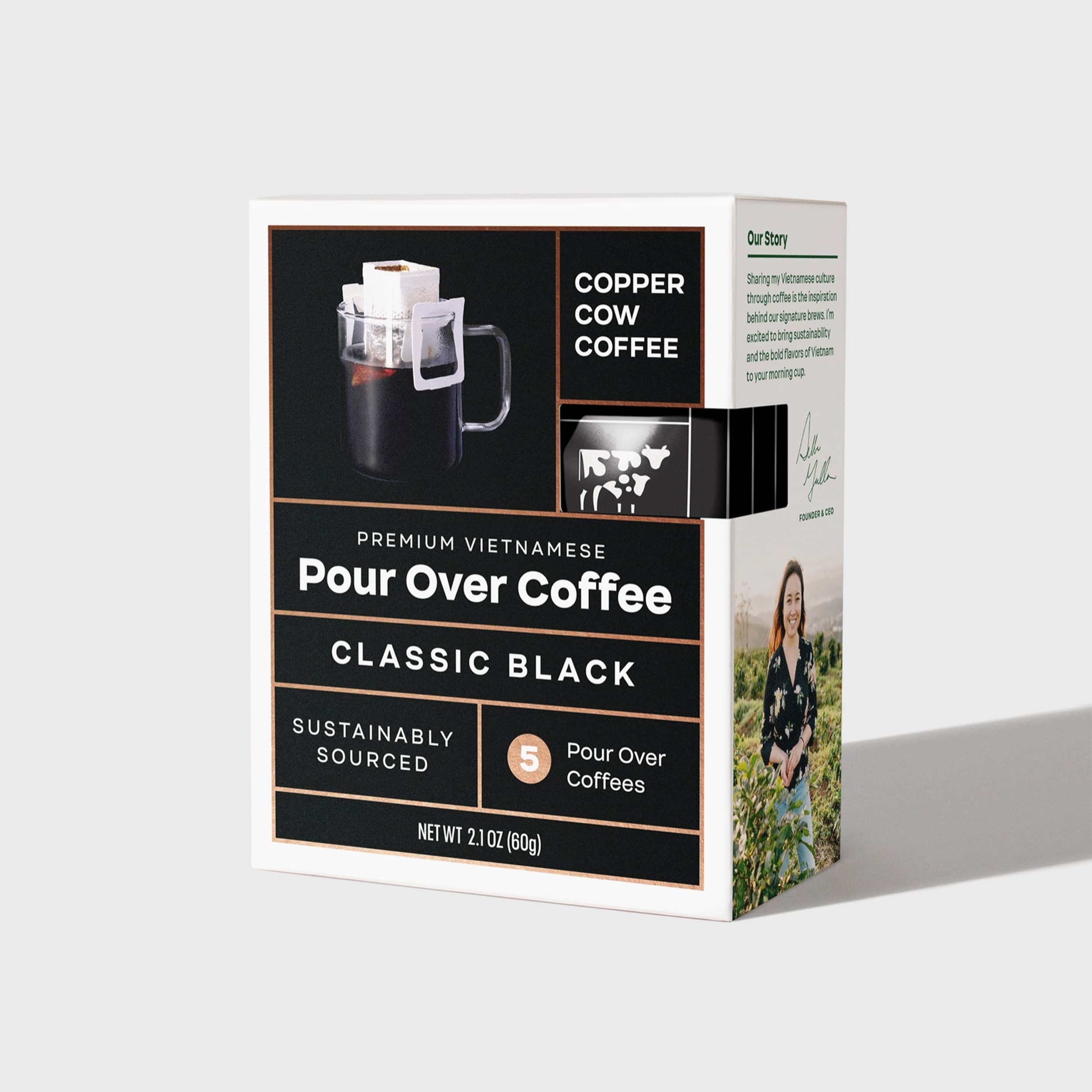 Premium Vietnamese Coffee - Copper Cow Coffee 5 Pack | Rich & Bold Flavor | Perfect for Home Brewing, Office & Travel | Add-On Eligible