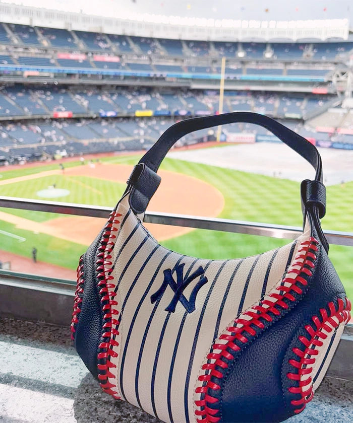 MLB New York Yankees Hobo Bag for Women - Stylish Crossbody Shoulder Purse - Perfect for Baseball Games, Travel & Everyday Use