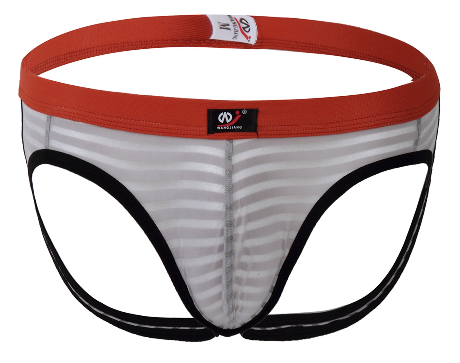 iYunyi Men's Sheer Striped Jockstrap G-String Thong Underwear - Breathable & Comfortable for Sports, Workout, and Daily Wear