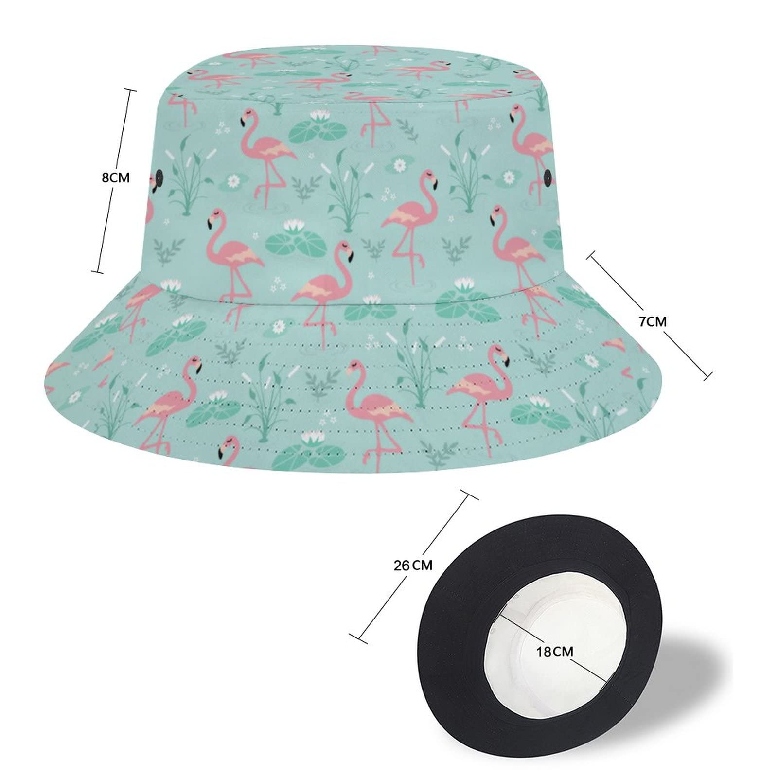 Stylish Floral Bucket Hat for Women & Men - Lightweight Packable Summer Sun Hat for Beach, Travel & Outdoor Activities - Unisex Flamingo Print Fisherman Cap