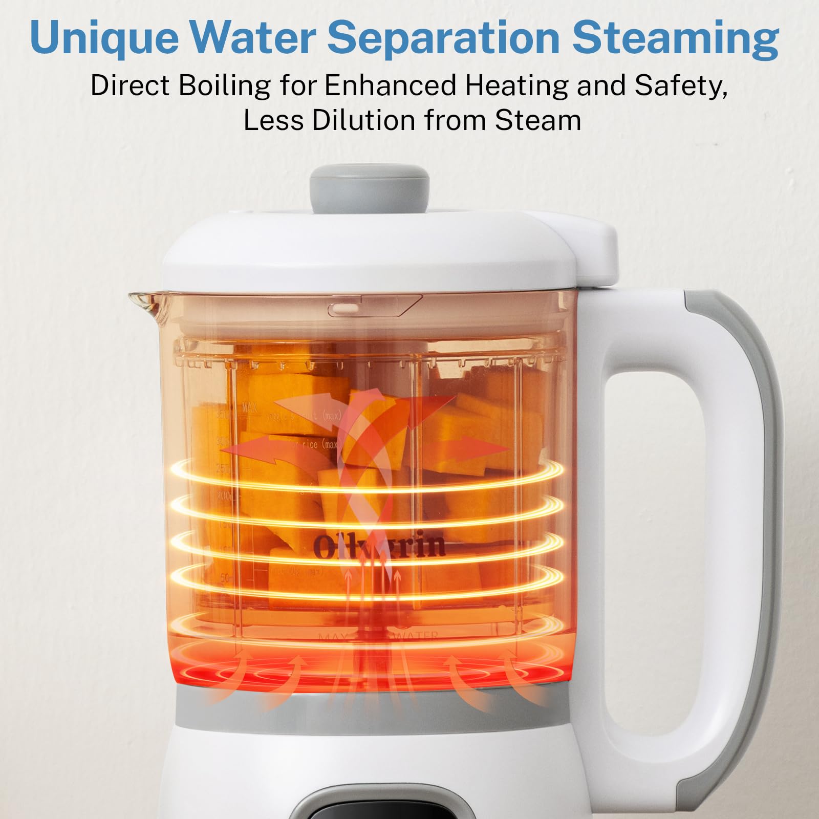 **Ollygrin Baby Food Maker - 4-in-1 Steamer, Blender, Grinder & Puree Machine for Infants | Auto Cooking & Touch Screen | Perfect for Homemade Baby Food Prep (White)**    **Usage Scenarios:** Ideal for busy parents to quickly prepare fresh, healthy baby food at home, perfect for steaming veggies, blending fruits, and grinding meats for homemade purees.
