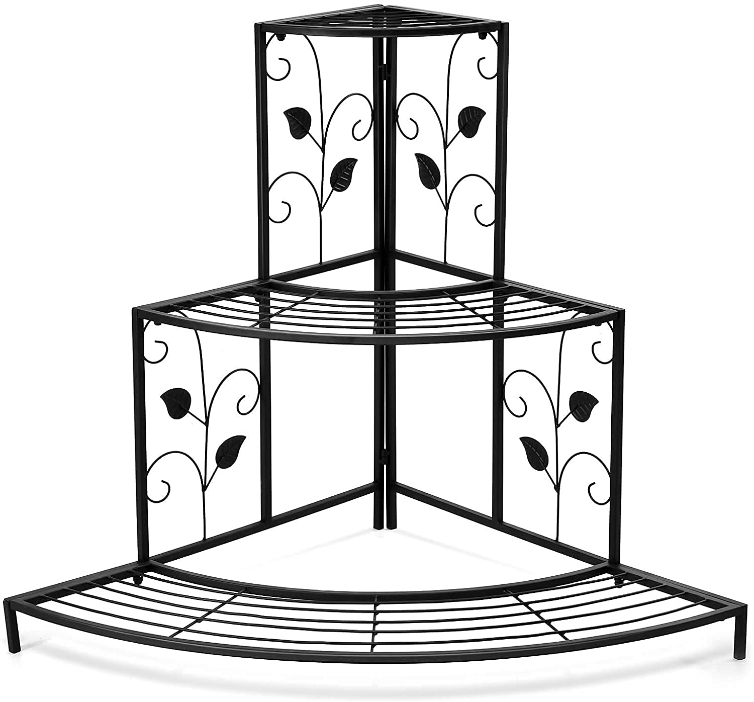 Squareful 3-Tier Metal Corner Shelf - Stair-Step Plant Stand for Indoor & Outdoor Use | Flower Pot Display Rack for Living Room, Balcony, Garden, Patio Decor | Durable Ladder Style Plant Shelf for Succulents, Herbs & Home Organization